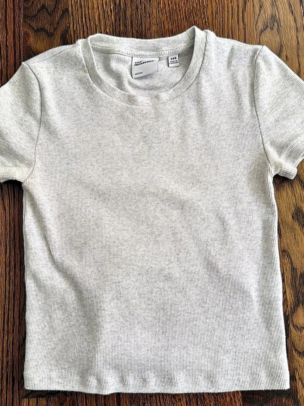 Aritzia TNA Homestretch Ribbed Short Sleeve Tee Size 2XS Like New